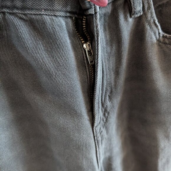 American Eagle Low Rise Skater Jeans Black Wide Leg Denim Size 8 Regular - Picture 6 of 12